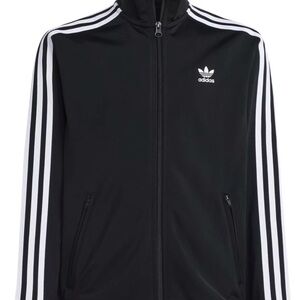 Adidas Black and White Zip-Up Track Jacket